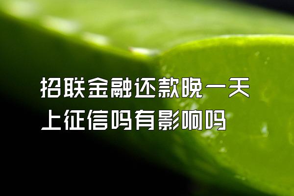 招联金融还款晚一天上征信吗有影响吗