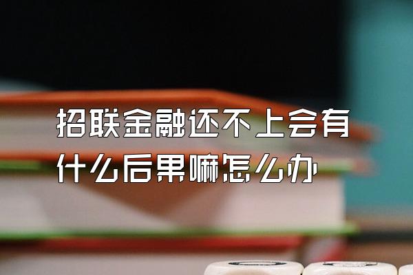 招联金融还不上会有什么后果嘛怎么办