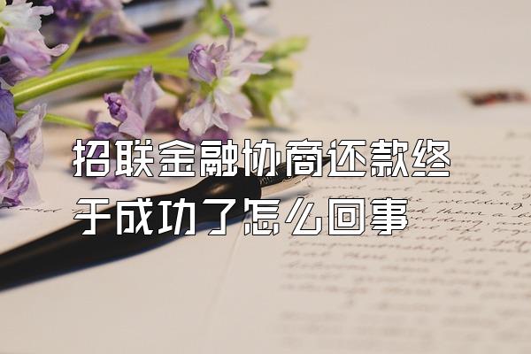 招联金融协商还款终于成功了怎么回事