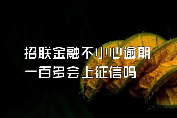 招联金融不小心逾期一百多会上征信吗