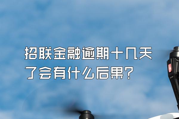 招联金融逾期十几天了会有什么后果?