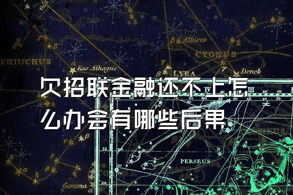 欠招联金融还不上怎么办会有哪些后果