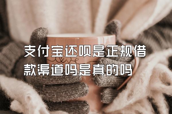 支付宝还呗是正规借款渠道吗是真的吗