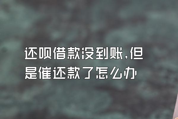 还呗借款没到账,但是催还款了怎么办