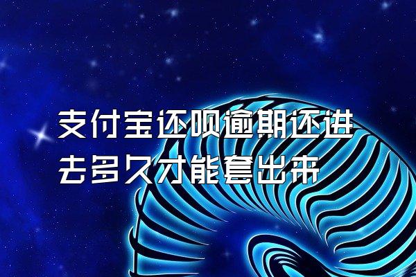 支付宝还呗逾期还进去多久才能套出来