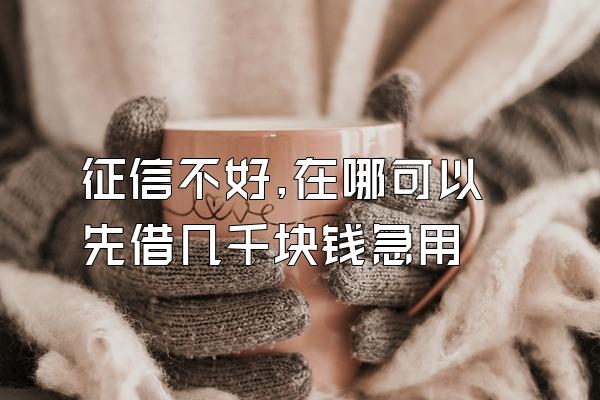 征信不好,在哪可以先借几千块钱急用