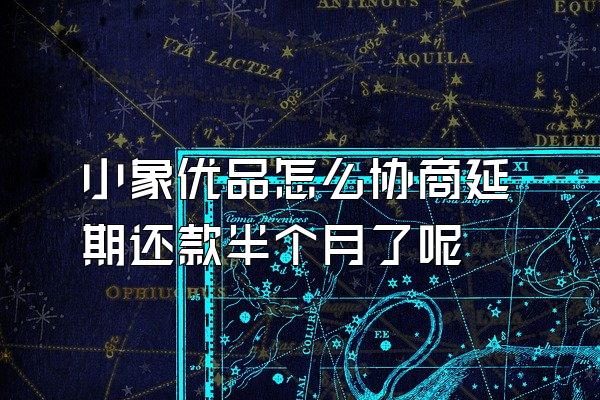 小象优品怎么协商延期还款半个月了呢