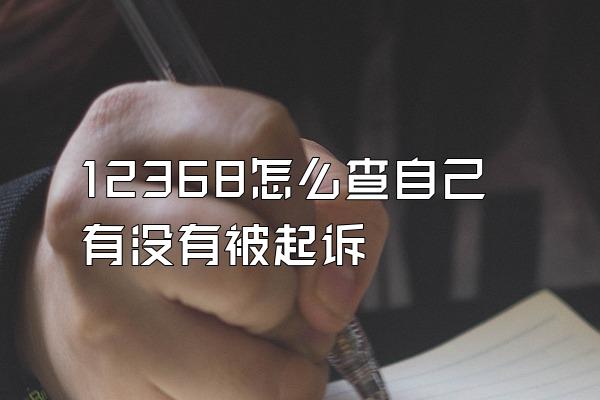 12368怎么查自己有没有被起诉