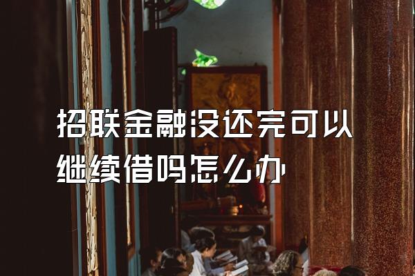 招联金融没还完可以继续借吗怎么办