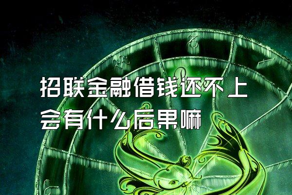 招联金融借钱还不上会有什么后果嘛