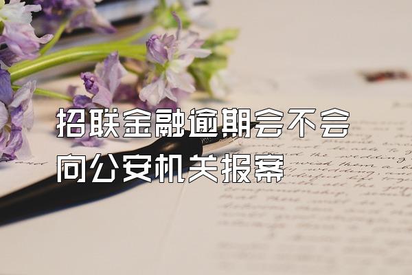 招联金融逾期会不会向公安机关报案