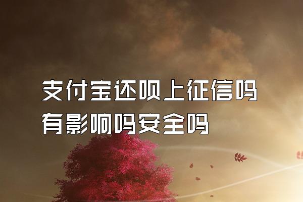 支付宝还呗上征信吗有影响吗安全吗