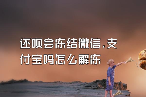 还呗会冻结微信,支付宝吗怎么解冻