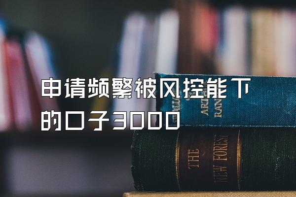 申请频繁被风控能下的口子3000