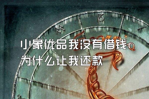 小象优品我没有借钱为什么让我还款