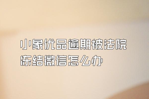 小象优品逾期被法院冻结微信怎么办