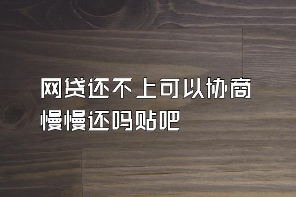 网贷还不上可以协商慢慢还吗贴吧