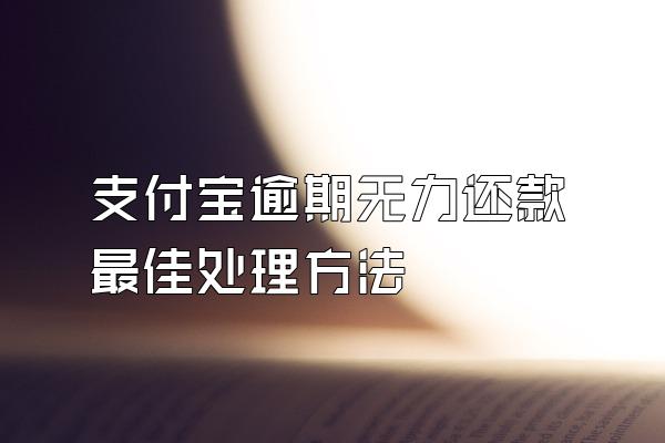 支付宝逾期无力还款最佳处理方法