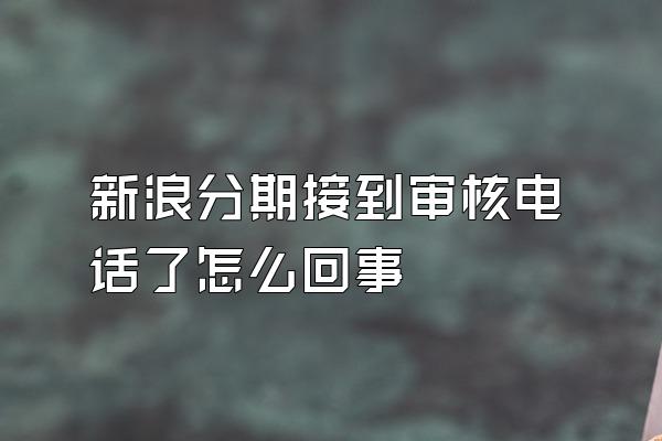 新浪分期接到审核电话了怎么回事