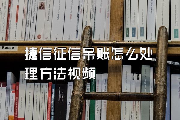 捷信征信呆账怎么处理方法视频