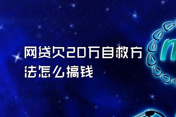 网贷欠20万自救方法怎么搞钱