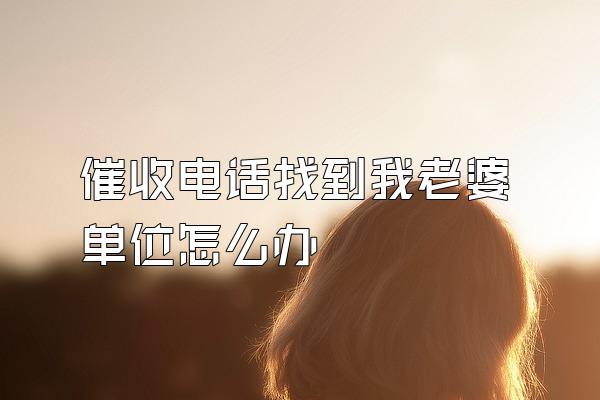 催收电话找到我老婆单位怎么办