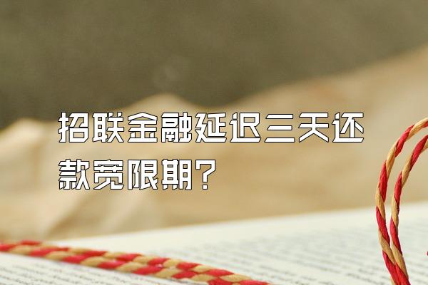 招联金融延迟三天还款宽限期?