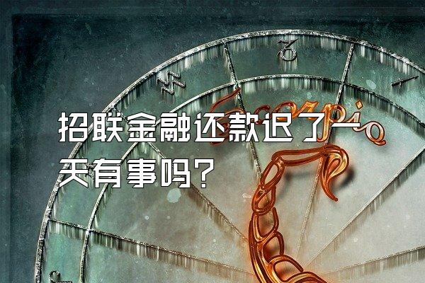 招联金融还款迟了一天有事吗?