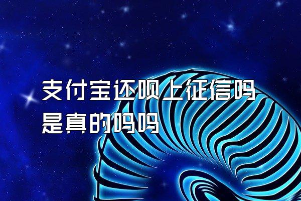 支付宝还呗上征信吗是真的吗吗