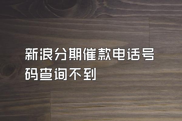 新浪分期催款电话号码查询不到