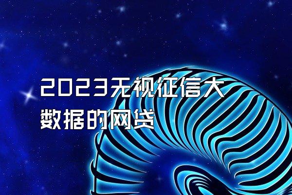 2023无视征信大数据的网贷