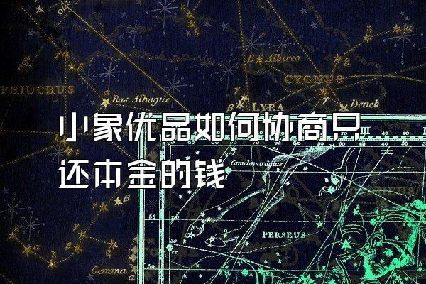 小象优品如何协商只还本金的钱