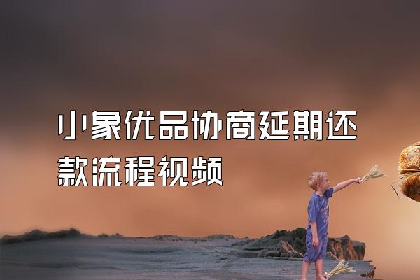 小象优品协商延期还款流程视频