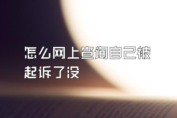 怎么网上查询自己被起诉了没