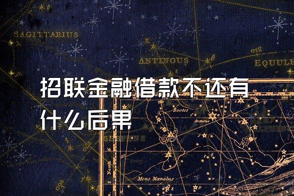 招联金融借款不还有什么后果