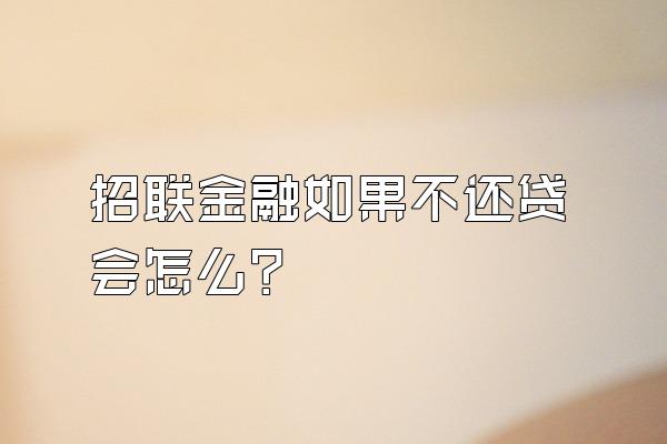 招联金融如果不还贷会怎么?