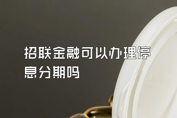 招联金融可以办理停息分期吗