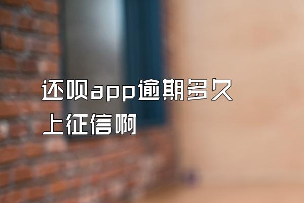 还呗app逾期多久上征信啊