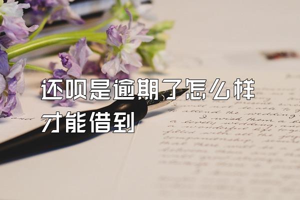 还呗是逾期了怎么样才能借到