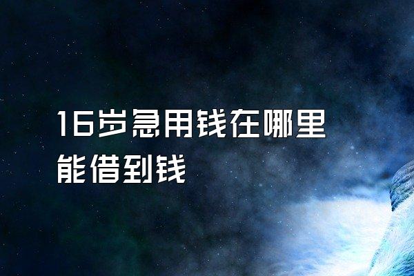 16岁急用钱在哪里能借到钱