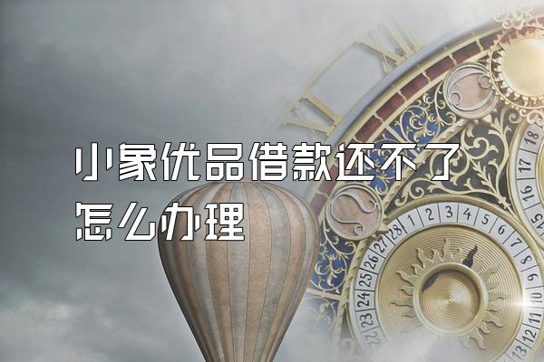 小象优品借款还不了怎么办理