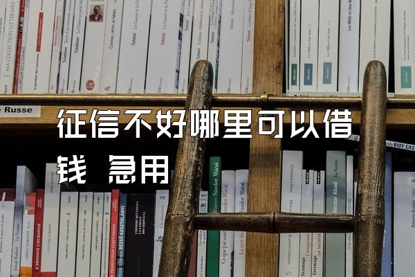 征信不好哪里可以借钱 急用