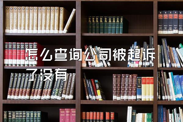 怎么查询公司被起诉了没有