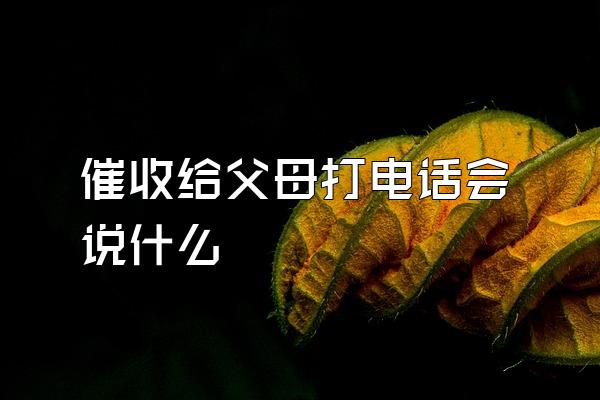 催收给父母打电话会说什么