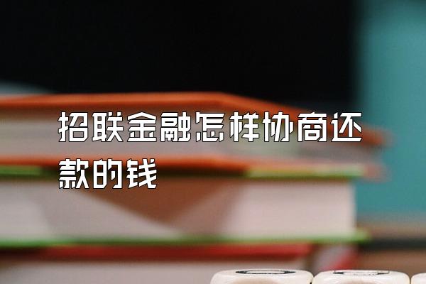 招联金融怎样协商还款的钱