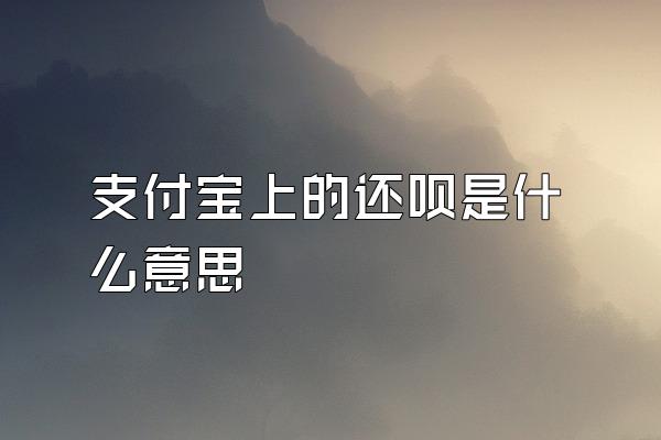 支付宝上的还呗是什么意思