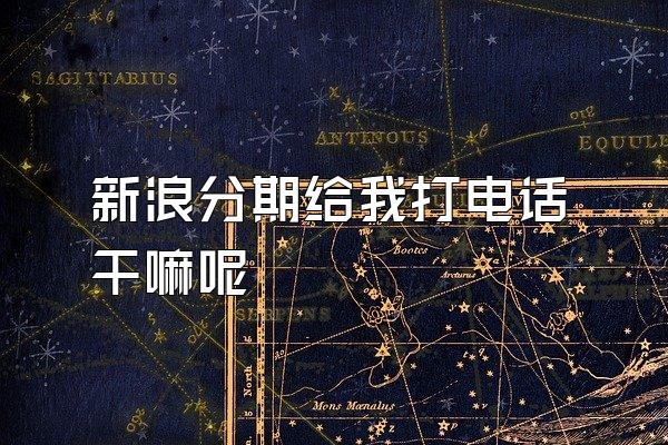 新浪分期给我打电话干嘛呢