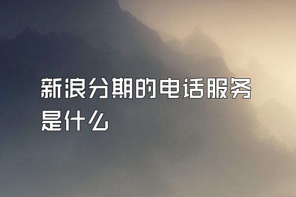 新浪分期的电话服务是什么