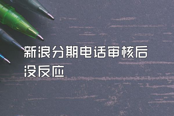 新浪分期电话审核后没反应