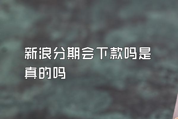 新浪分期会下款吗是真的吗